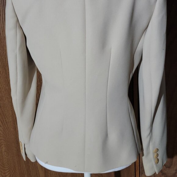 Petite Sophisticate Light Beige Office | Dinner Blazer w/Buttons - Size 2 - Picture 8 of 13